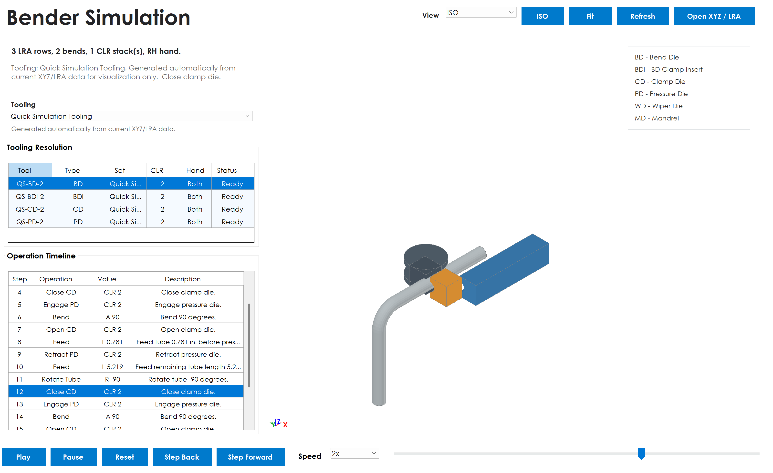 Bender Simulation screen