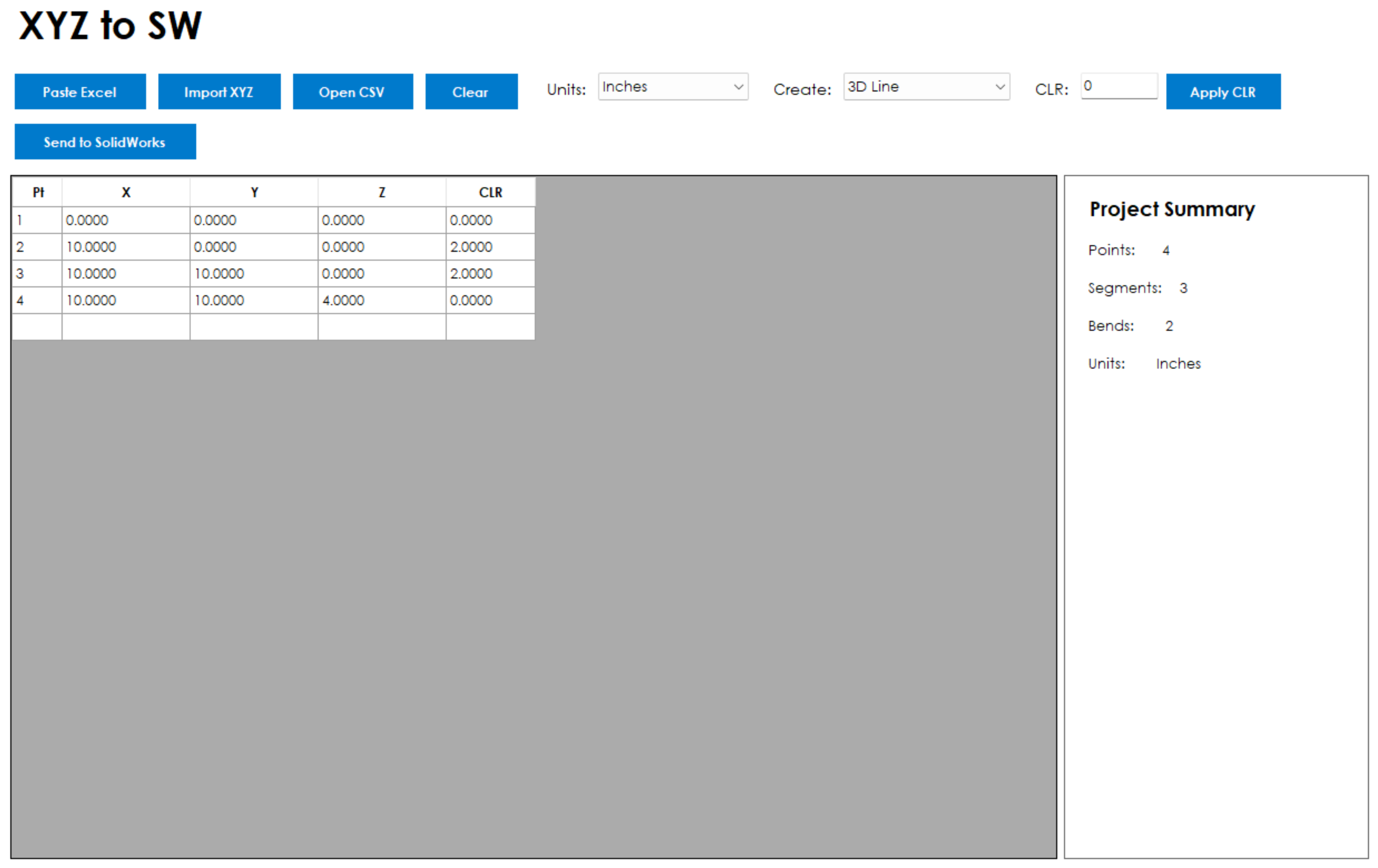 XYZ to SolidWorks screen